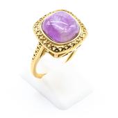 Amethyst Stainless Steel Signet Ring