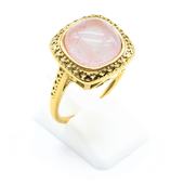 Rose Quartz Stainless Steel Signet Ring