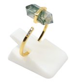 925 Sterling Silver Ring with Moss Agate Point