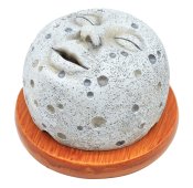 Backflow Incense Holder, Buddha Head, Smoking Design, 10cm