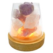 Amethyst Diffuser Lamp + Rock Crystal 10cm