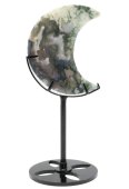 Moss Agate Moon on a 16cm Base