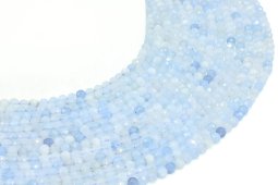4mm faceted aquamarine beads on a 40cm strand