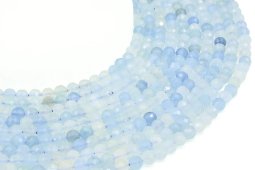 6mm faceted aquamarine beads on a 40cm strand