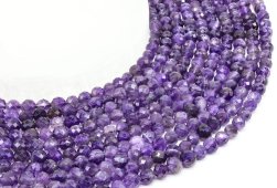 6mm faceted amethyst beads on a 40cm strand