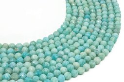 6mm faceted Amazonite Extra beads on a 40cm strand