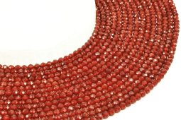 4mm faceted carnelian beads on a 40cm strand