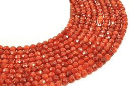 6mm faceted carnelian beads on a 40cm strand