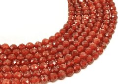 8mm faceted carnelian beads on a 40cm strand