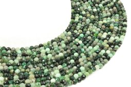 Emerald faceted beads 4mm on 40cm thread