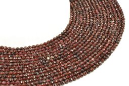 4mm Garnet Faceted Beads on 40cm Thread