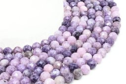 8mm faceted Lepidolite beads on a 40cm strand