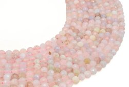 6mm faceted Morganite beads on a 40cm strand