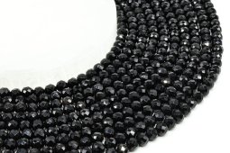 6mm black onyx faceted beads on a 40cm strand
