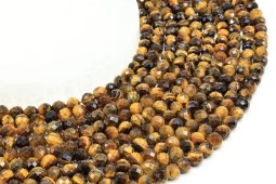 6mm Tiger's Eye faceted beads on 40cm thread
