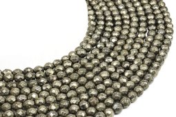 6mm faceted Pyrite beads on 40cm thread