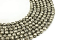 8mm faceted pyrite beads on a 40cm thread