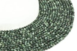 Seraphinite faceted beads 4mm on 40cm thread
