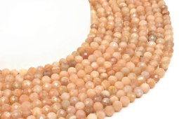 Faceted Sunstone Beads 6mm on 40cm Thread