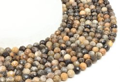 Faceted Black Sunstone Beads 6mm on 40cm Thread