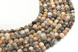 8mm Black Sunstone faceted beads on a 40cm strand