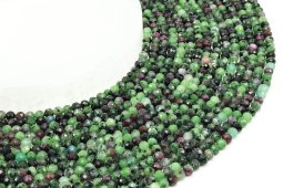 4mm faceted Ruby Zoisite beads on a 40cm strand