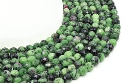 8mm faceted Ruby Zoisite beads on a 40cm strand