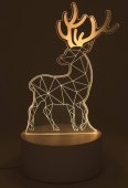 USB Night Light, Plastic, Deer, 16cm