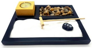 Zen Garden Pebbles & Candle Holder